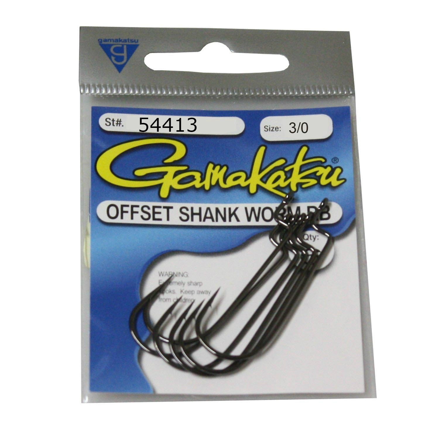 Gamakatsu Offset Shank Worm Hook-Round Bend-Size 3/0-Pack of 5-54413 89726033257 | eBay