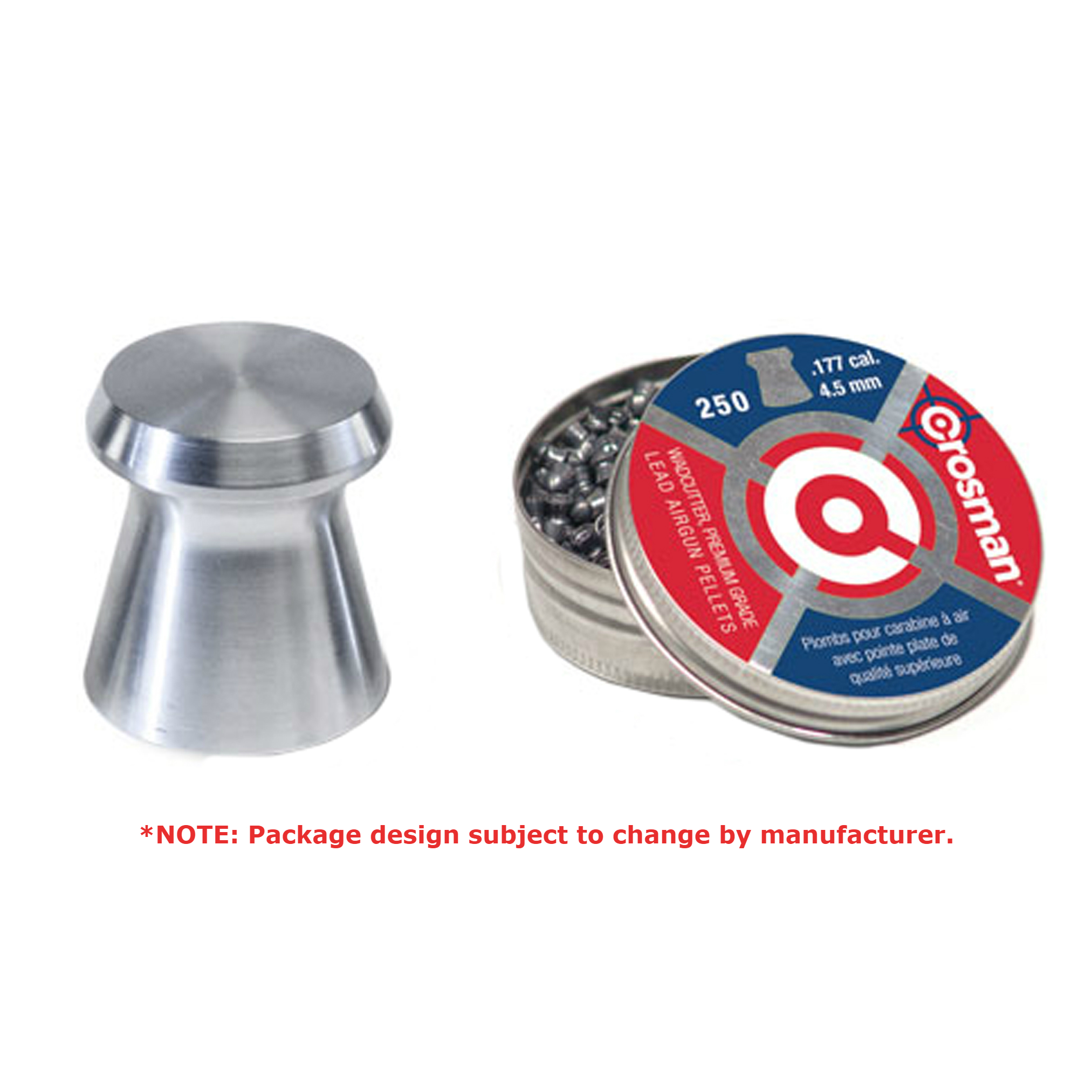 Crosman Wadcutter .177 Caliber Lead PelletsPack of 2506177