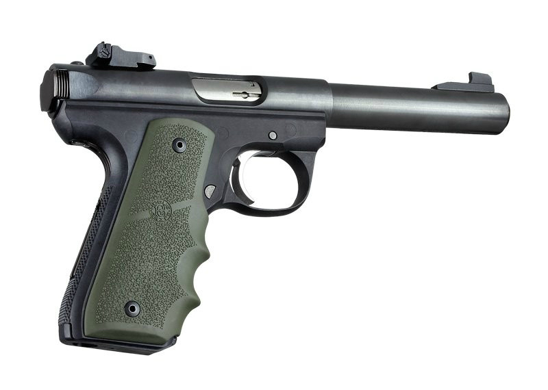 Hogue Ruger MK III 22/45 RP Rubber Grip With Finger GroovesOD Green