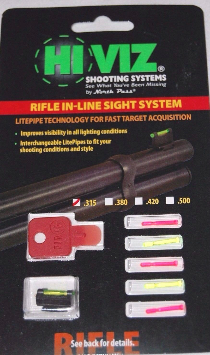 HIVIZ Sights Universal 3/8" Dovetail Interchangeable Front Rifle Sight