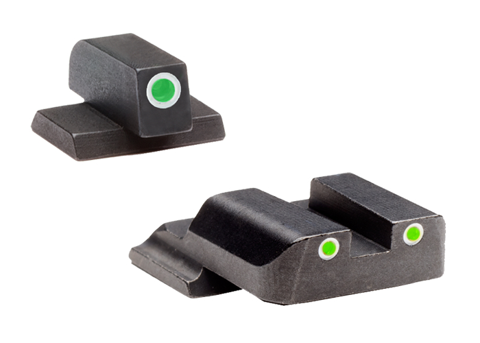 AmeriGlo S&W M&P Night Sight SetGreen Front/Rear W/White OutlineSW